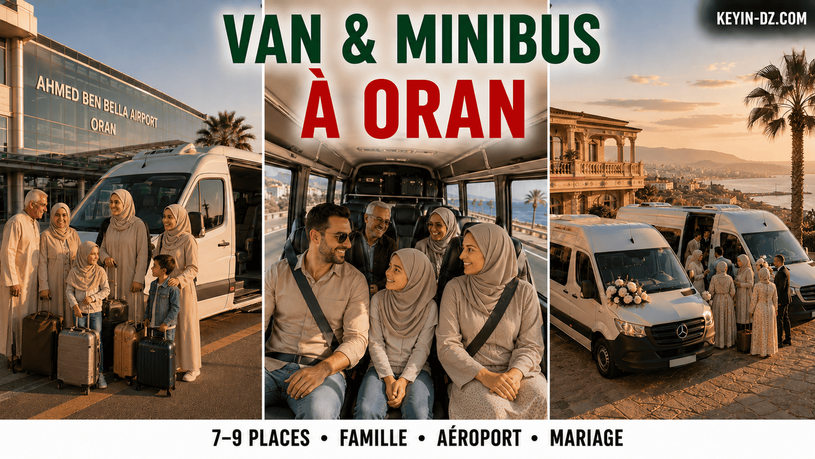 Louer un van ou un minibus (7-9 places) à Oran : familles et groupes