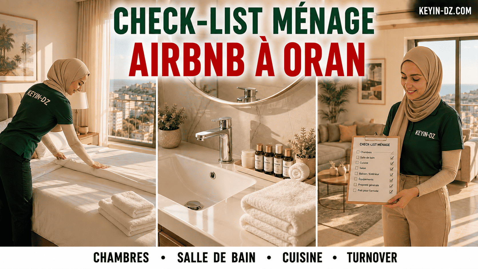 Check-list ménage avant une location courte durée / Airbnb à Oran