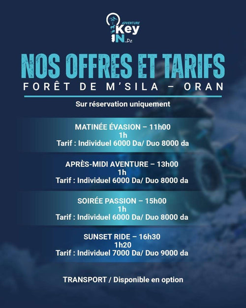Activité Quad à Oran — Randonnée Forêt de M'sila, Familial | Keyin-DZ