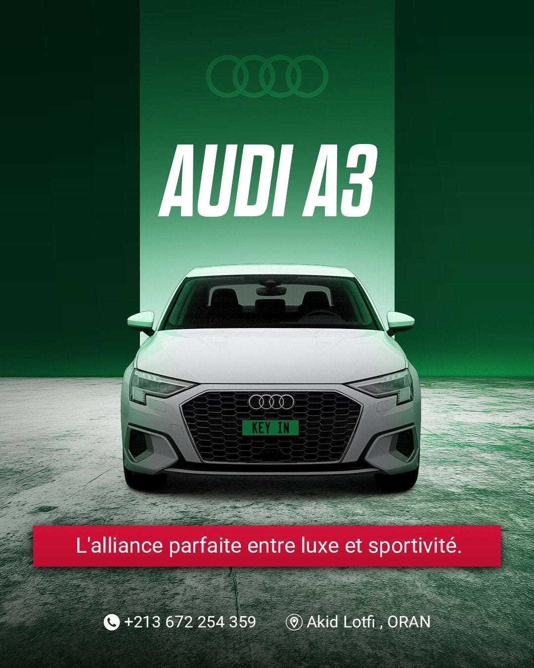 Véhicule Location Audi A3 S Line automatique Sport premium Oran | Keyin-DZ
