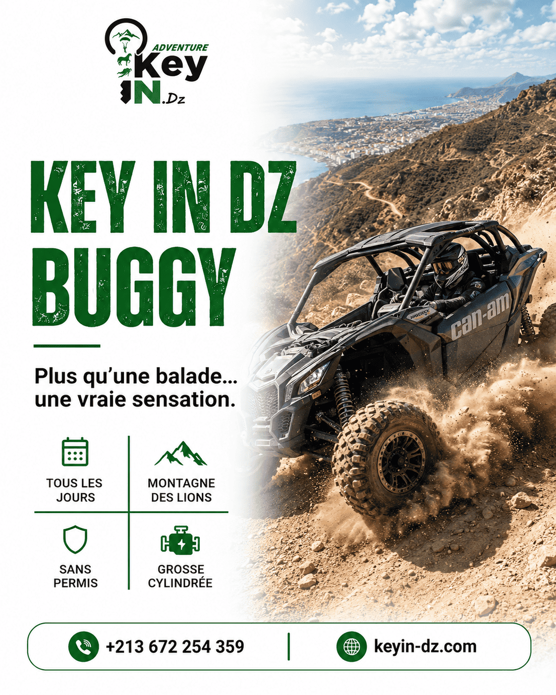 Location Buggy Oran — Can-Am Maverick X3 MAX, 4 ou 2 Places Montagne des Lions (Balade, 24h, Semaine)