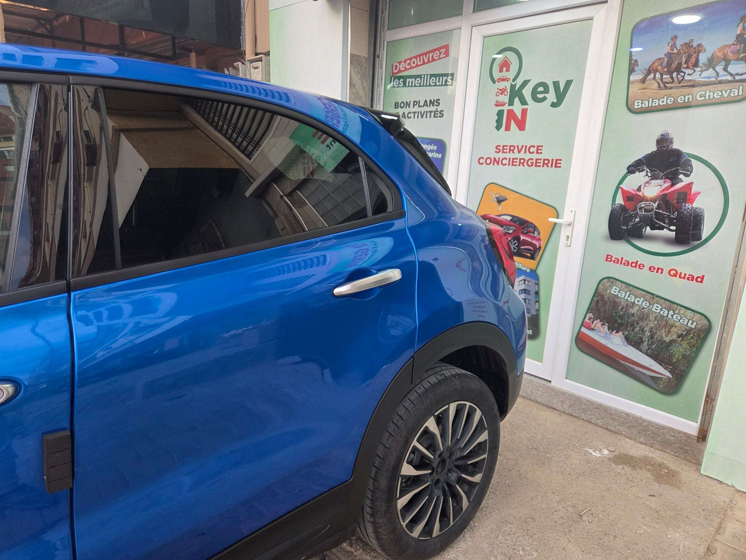 Véhicule Location Fiat 500X SUV automatique bleu chic Oran | Keyin-DZ