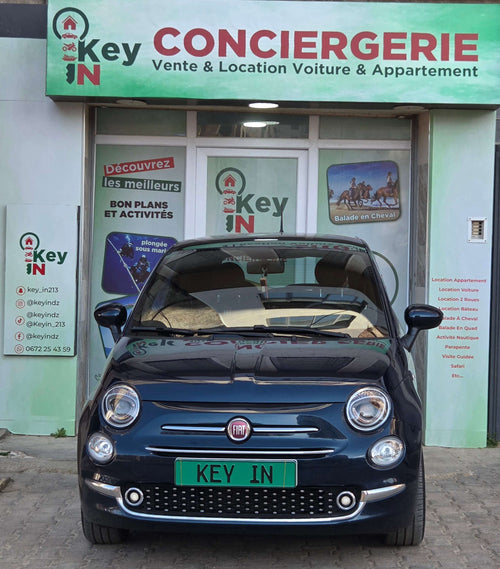 Véhicule Location Fiat 500 citadine manuelle bleu nuit Oran | Keyin-DZ