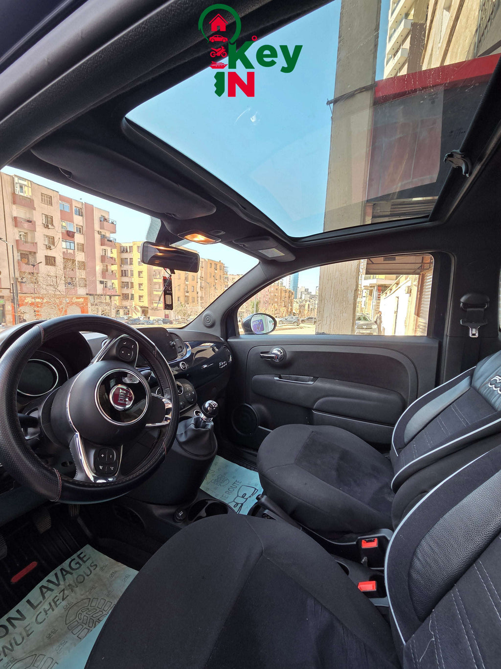 Véhicule Location Fiat 500 citadine manuelle bleu nuit Oran | Keyin-DZ