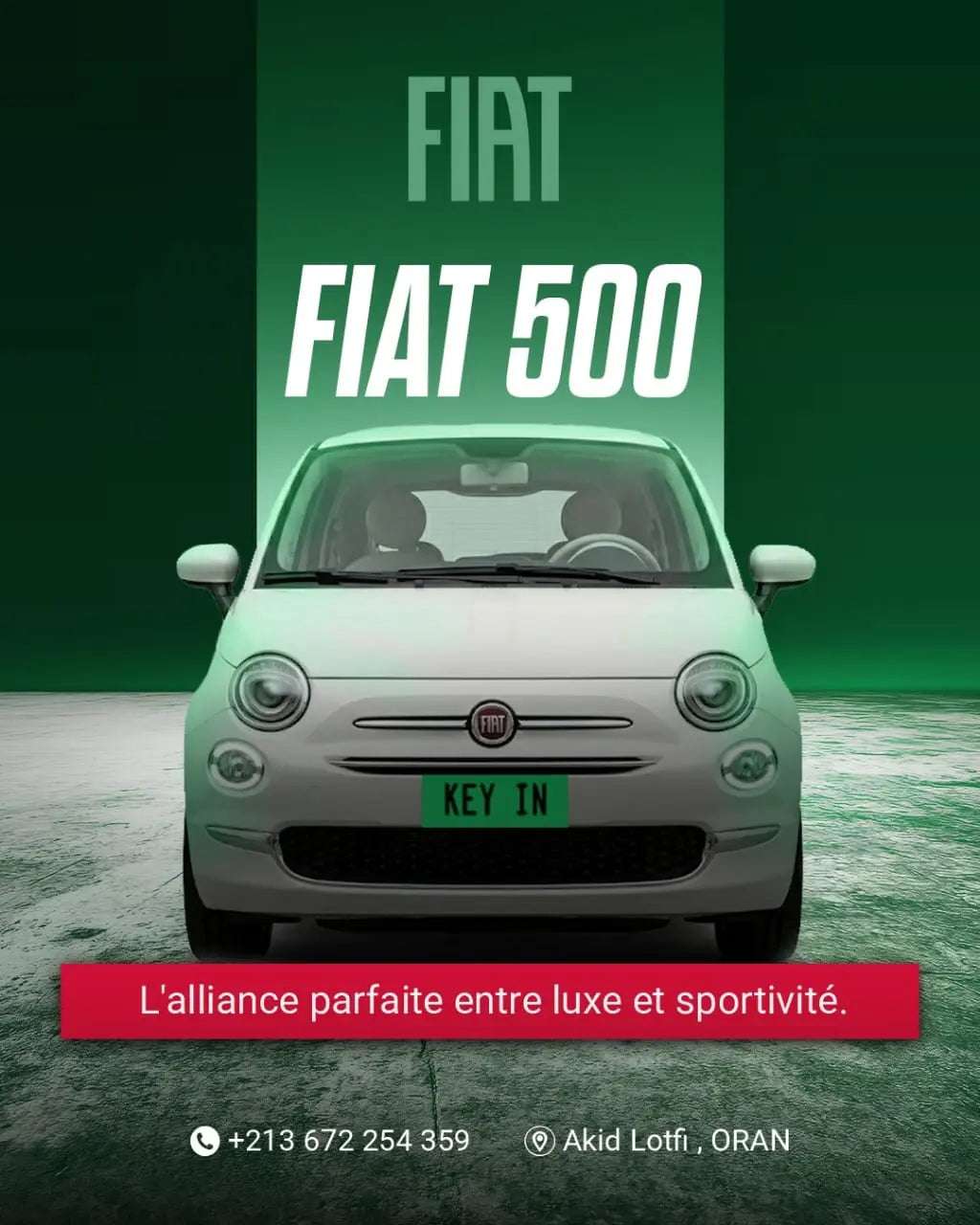 Fiat 500 - Location Voiture Manuelle - Key in Dz Key in Dz
