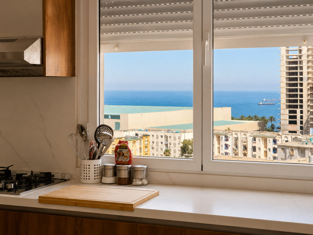 Appartement Vue Mer Akid Lotfi, Oran — 9e Étage, Résidence Sécurisée, Fibre & IPTV Illimitée